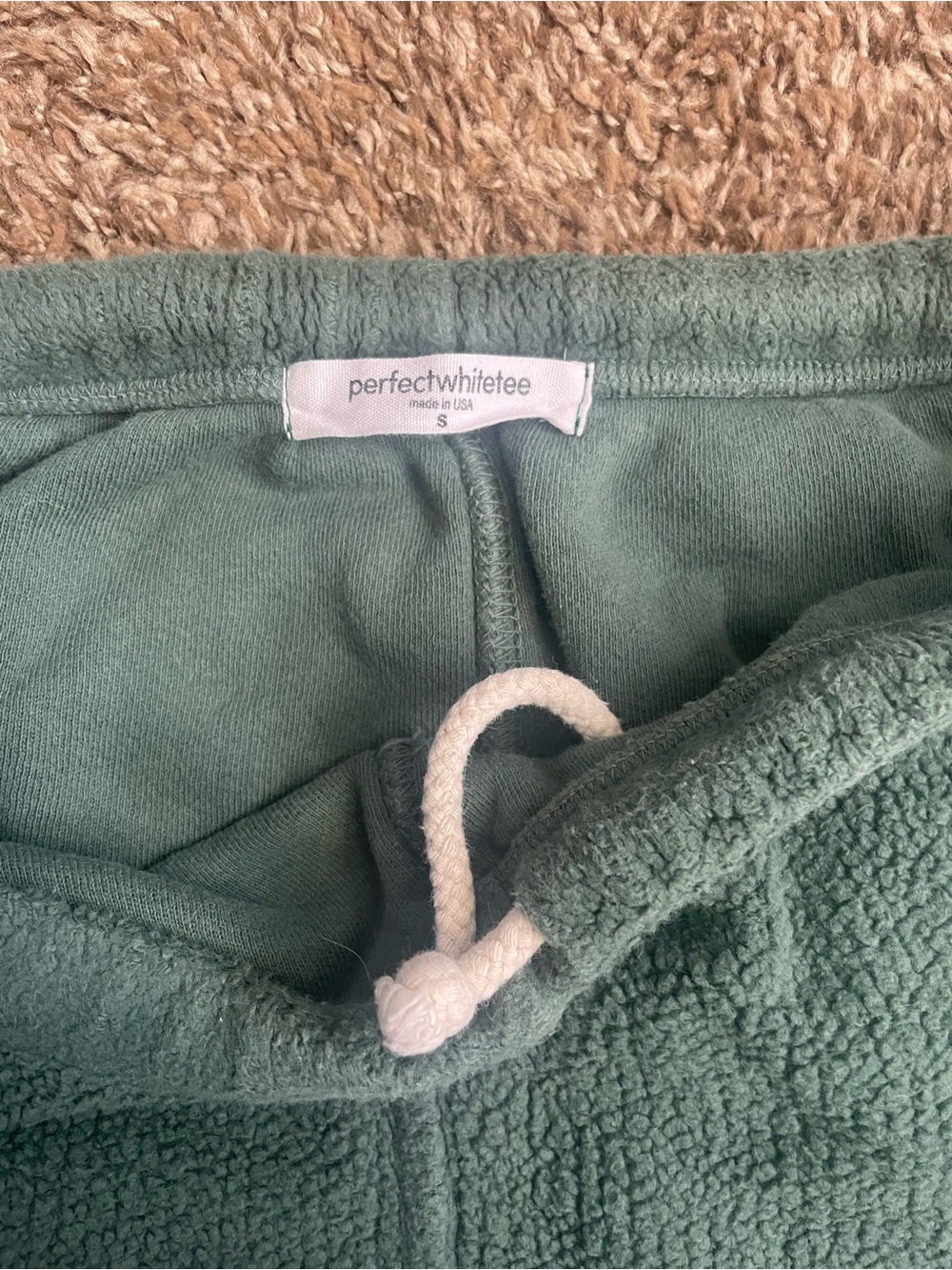 perfectwhitetee easy sweatpant Sage Green Fleece